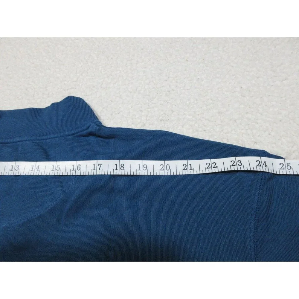 Cabela's blue antique 1/4‎ zip pullover, slub yarn
